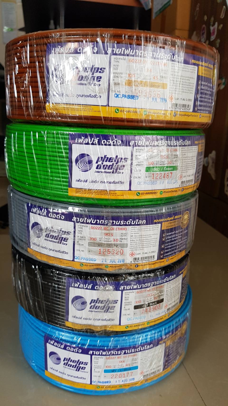 CABLE THW 1-30 SQMM. สายไฟฟ้าใช้งานที่แรงดันไฟฟ้าไม่เกิน 450/750V